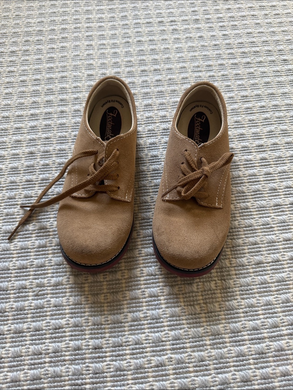 Kids Tan Suede Lace-Up Shoes